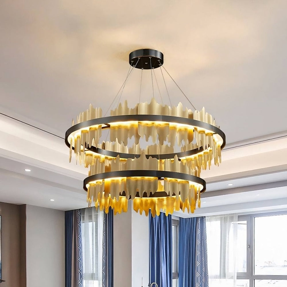 Brass Brass Tiered chandelier - Vesper House for dining room view 2