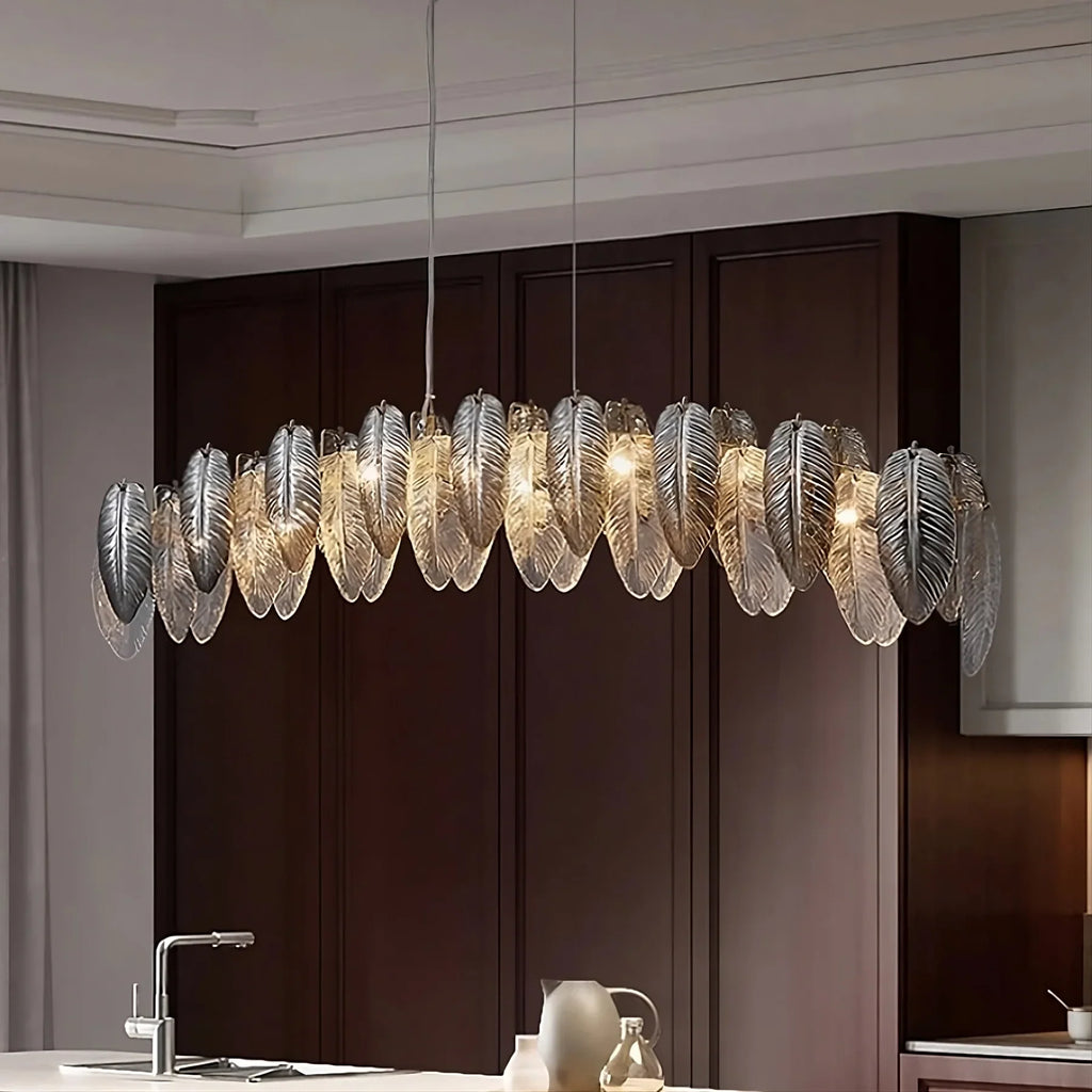 Clear Glass chandelier - Ilona Court for dining room view 2
