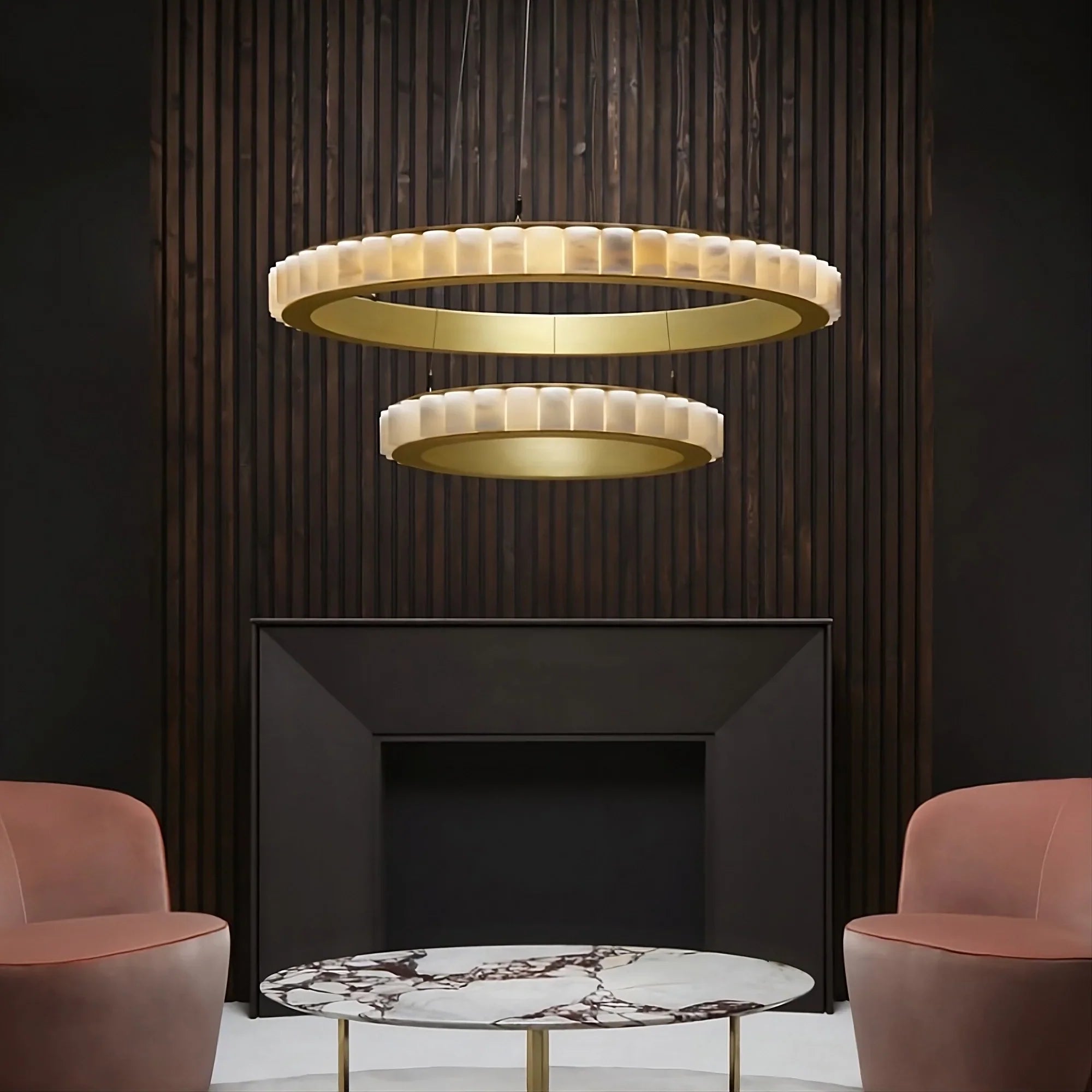 Natural Steel chandelier - Livia House for dining room view 2