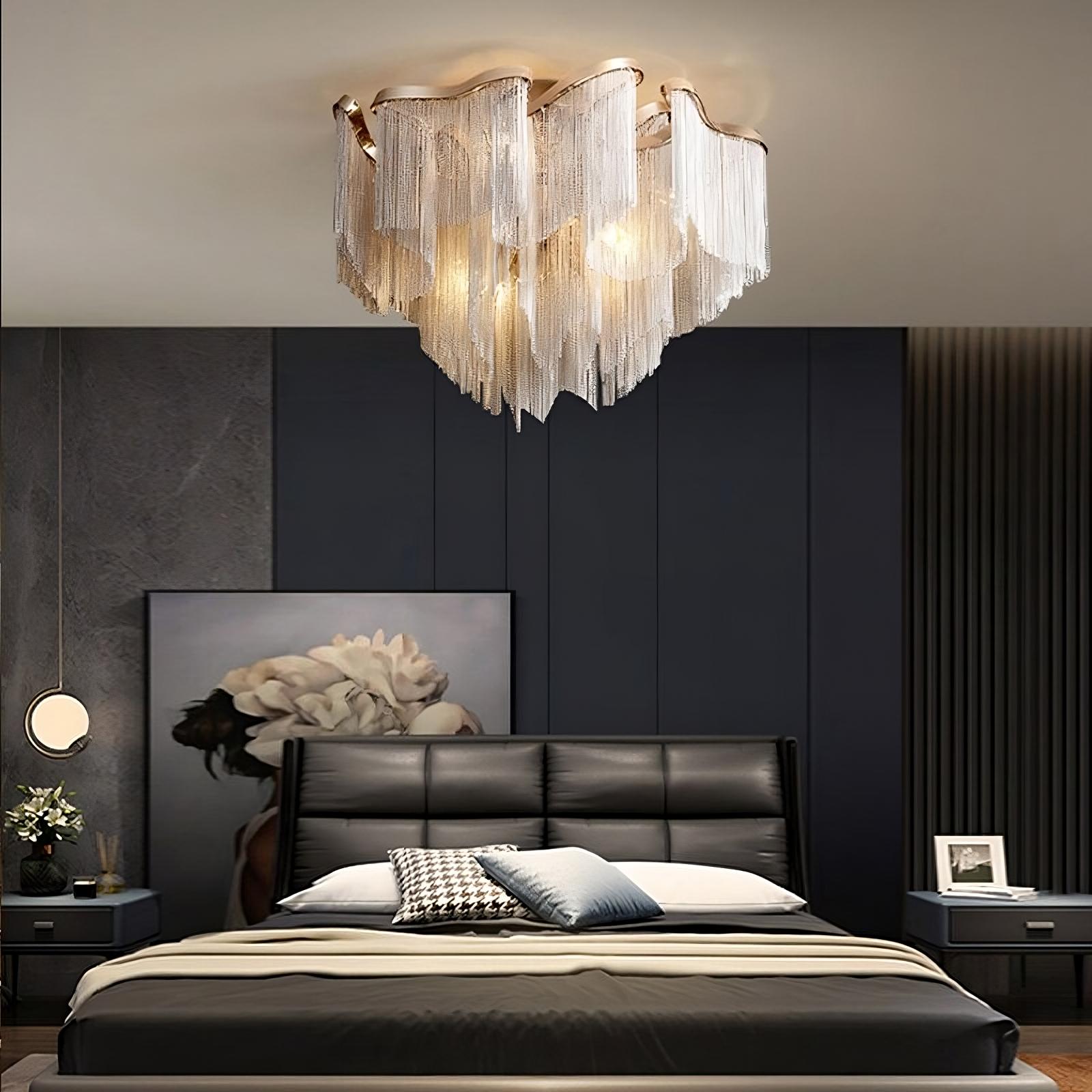 Steel chandelier - Viana Lane for dining room view 1
