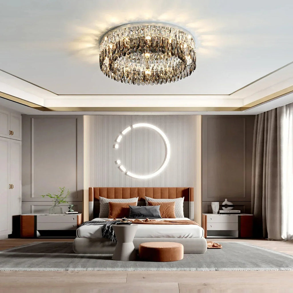 Clear Crystal Round chandelier - Rhea Bay for dining room view 3