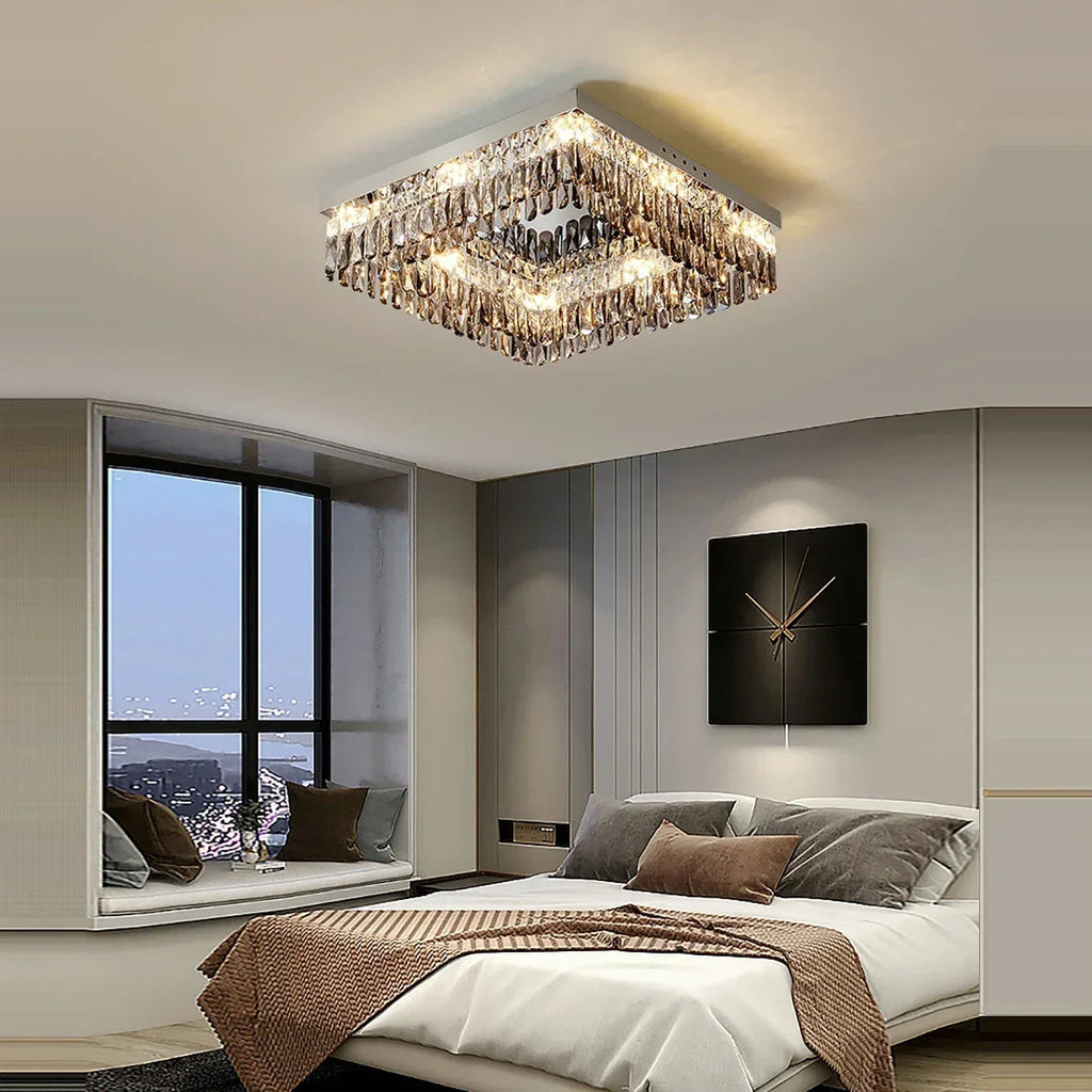 Clear Crystal Round chandelier - Rhea Bay for dining room view 7