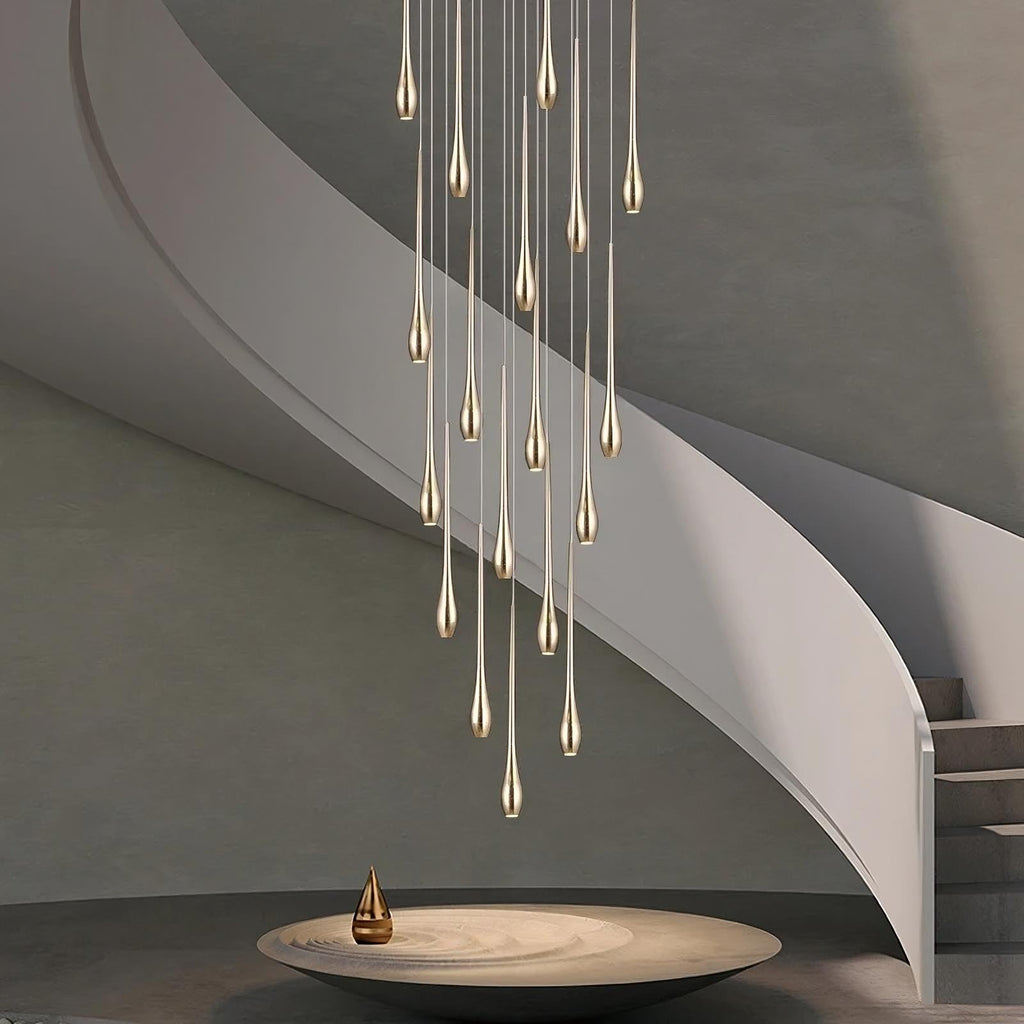 Gold Linear chandelier - Caro House for dining room view 1