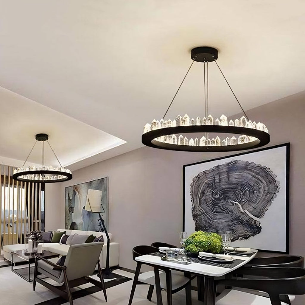 Black Crystal chandelier - Greer Bay for dining room view 4