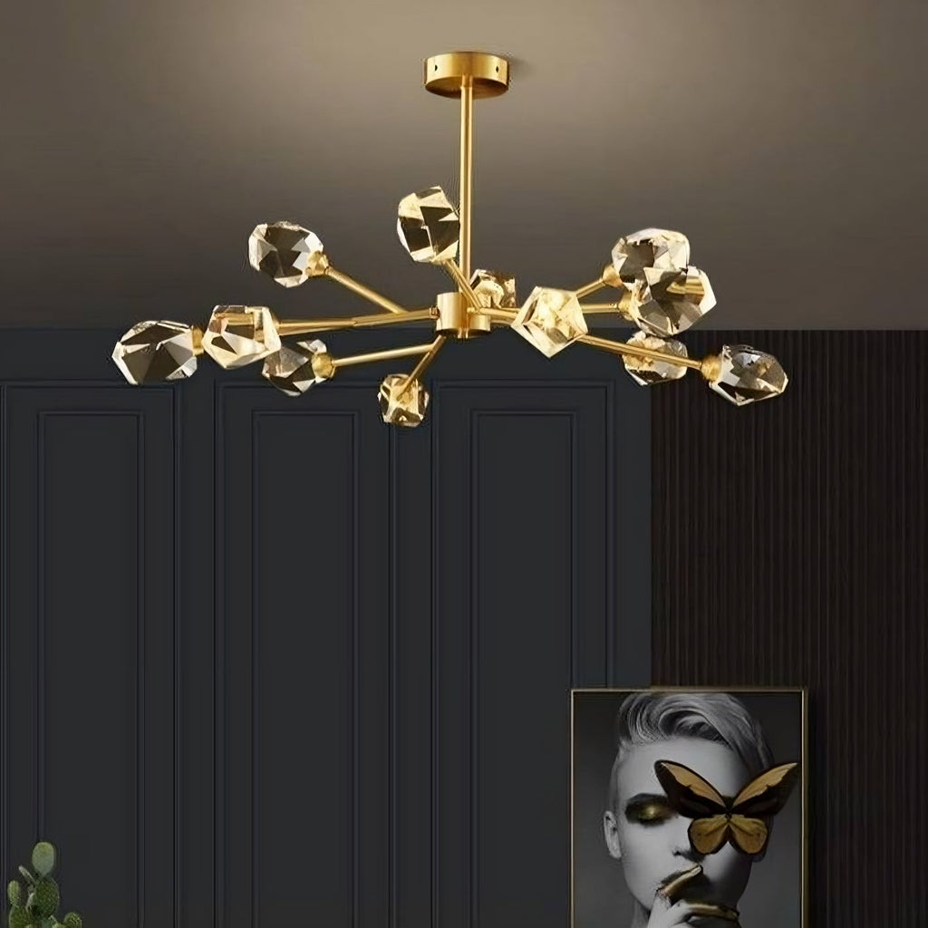Copper Crystal chandelier - Yule House for dining room view 2