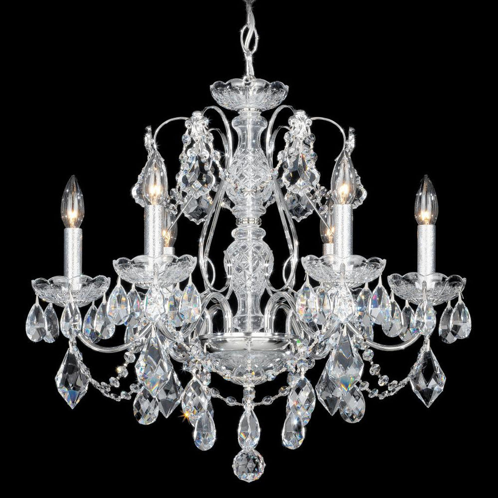 La Scala Chandelier, 8-Light, Florentine Bronze, Clear Swarovski Crystal, 25"W (5007-83S 1HPUFK)