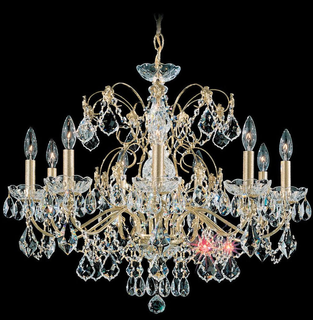 Century Chandelier, 9-Light, Aurelia Gold, Clear Heritage Crystal, 26"W (1709-211 17XZ5R)