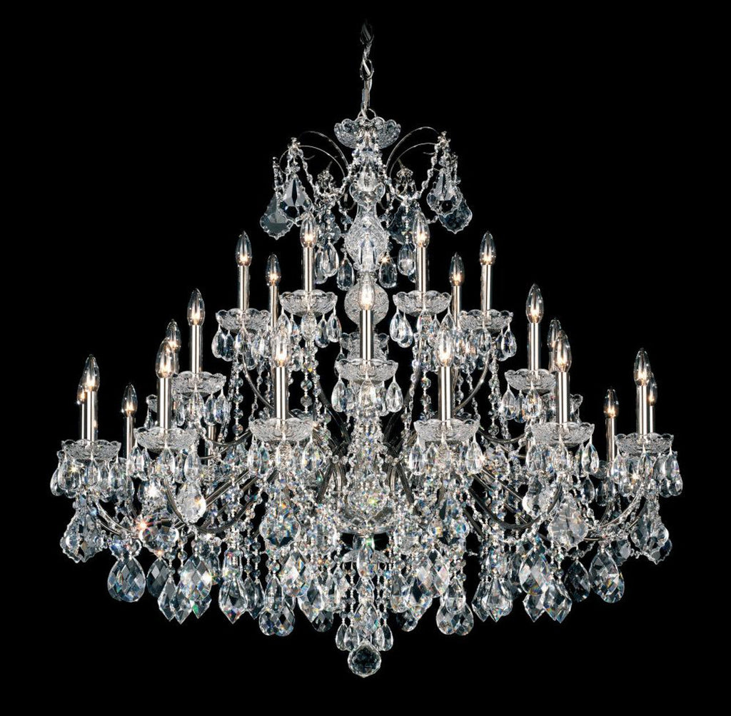 Black Crystal Candle chandelier - Halo Mist for dining room view 1