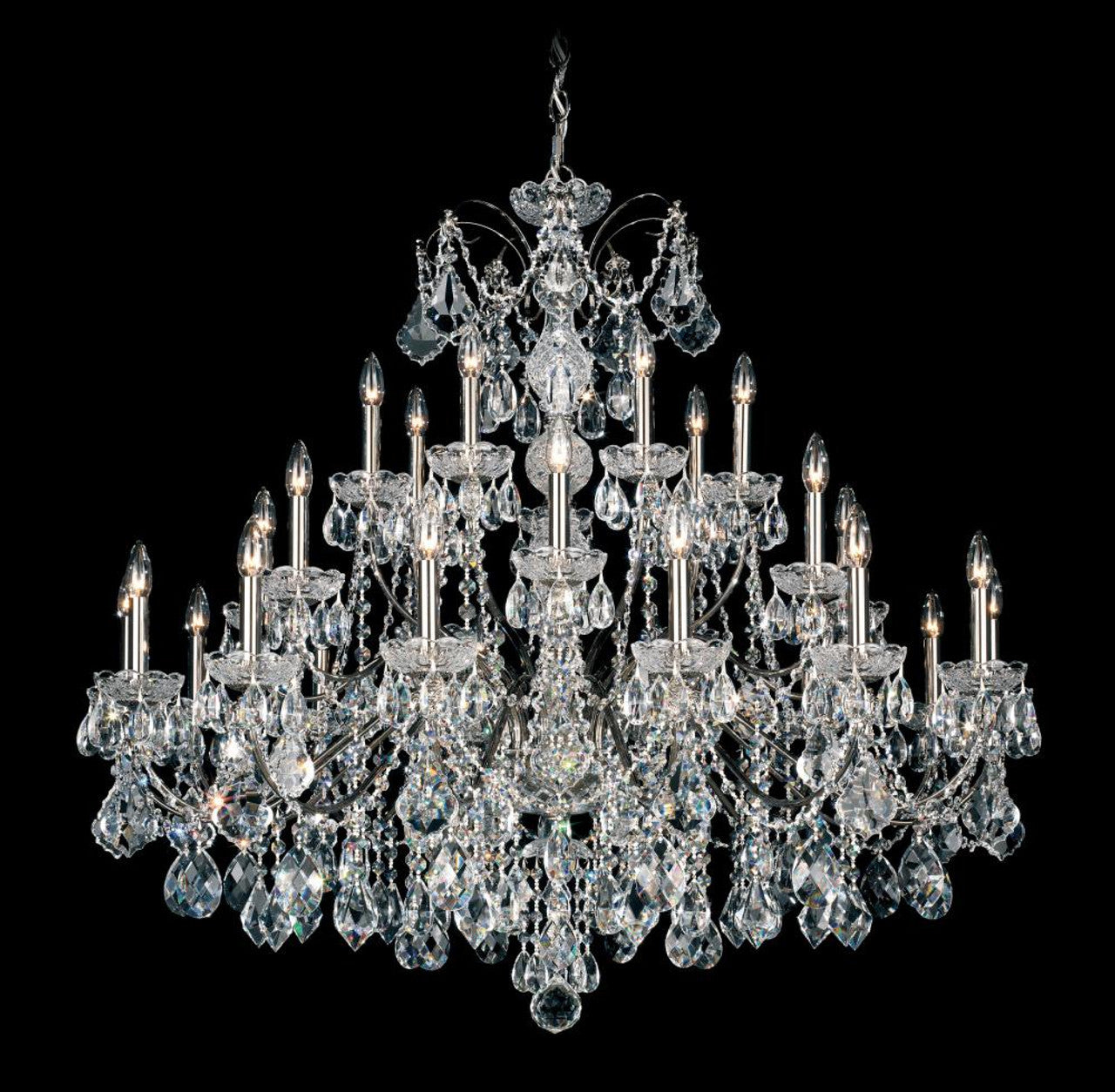 Black Crystal Candle chandelier - Halo Mist for dining room view 1