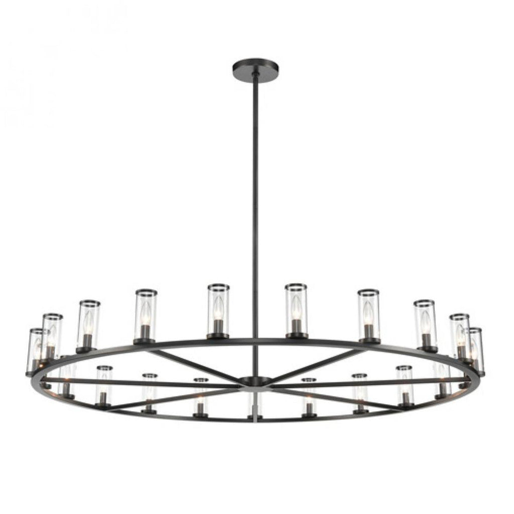 Bronze Glass Round chandelier - Celeste Harbor for dining room view 1