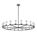 Bronze Glass Round chandelier - Celeste Harbor for dining room view 1