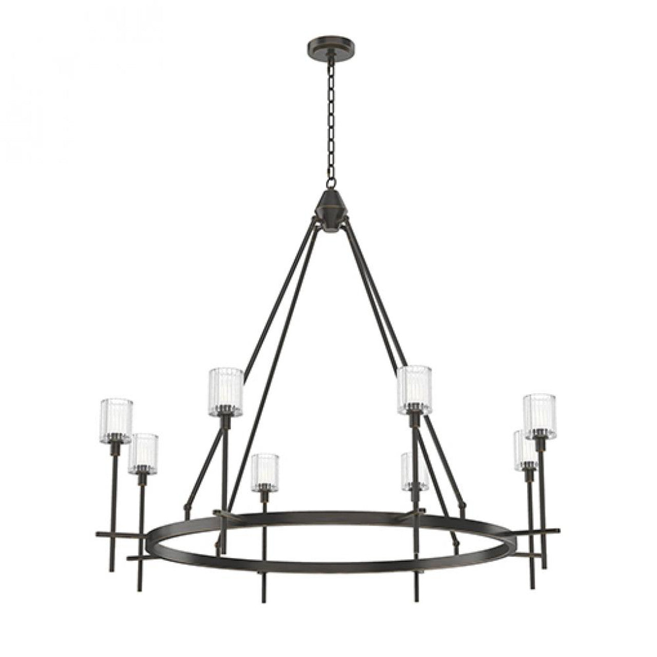 Bronze Glass Round chandelier - Celeste Harbor for dining room view 4