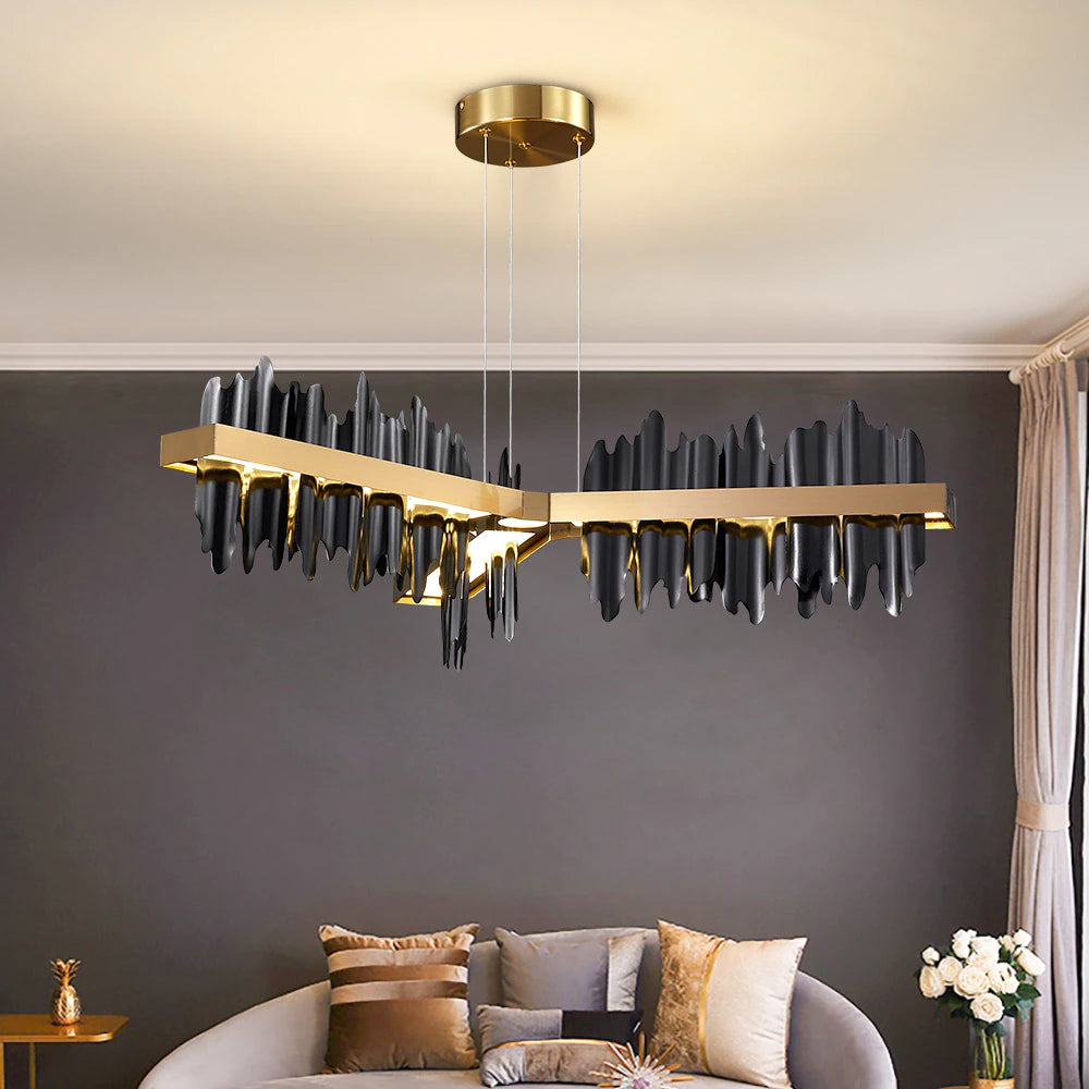 Copper Steel chandelier - Maris House for dining room view 3