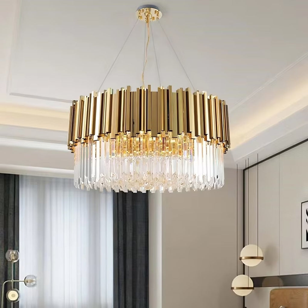 Clear Crystal Round chandelier - Ansel House for dining room view 1