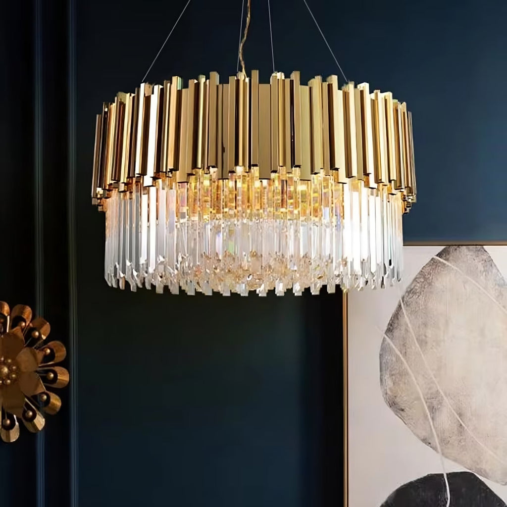 Clear Crystal Round chandelier - Ansel House for dining room view 2