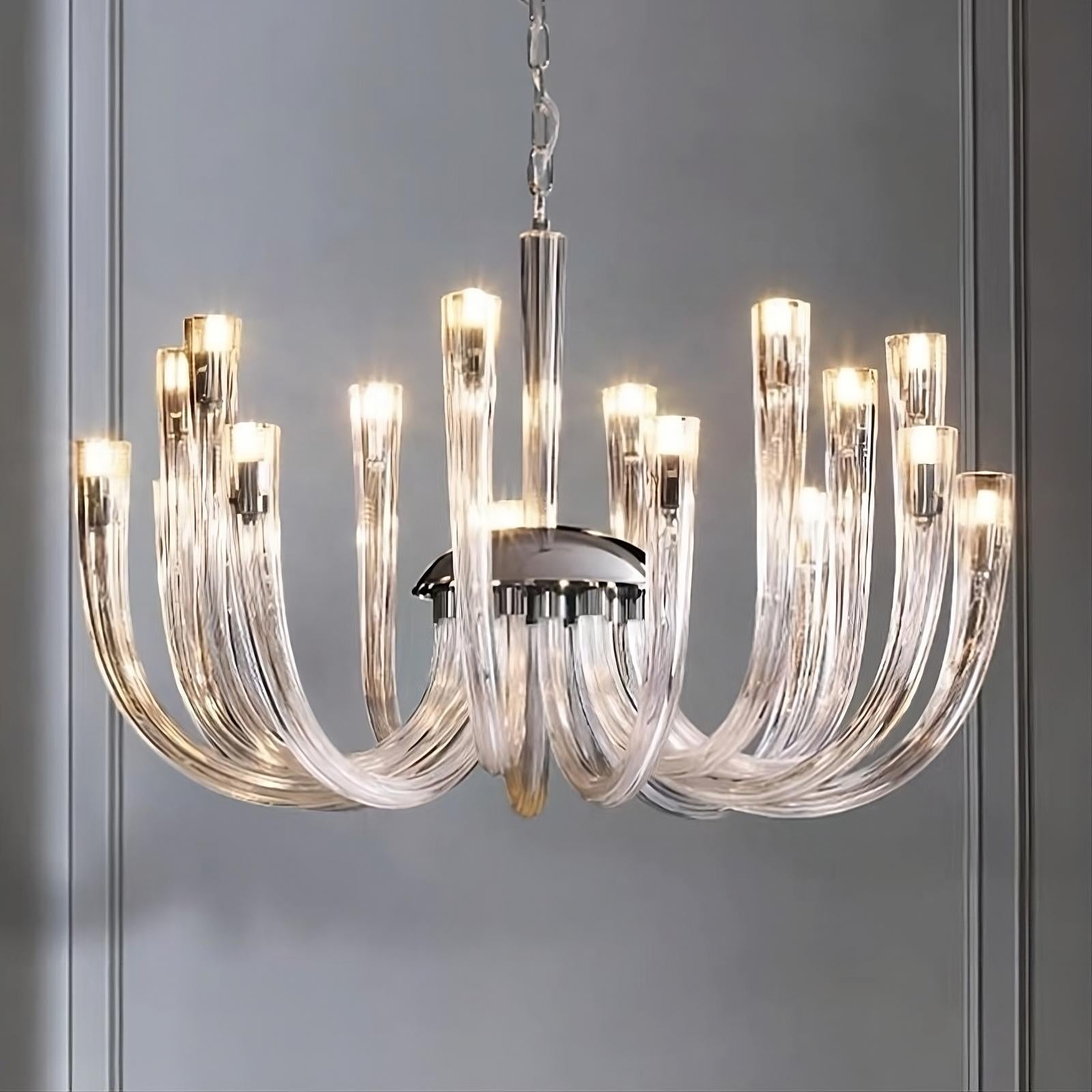 Glass chandelier - Lumen Bay for dining room view 1