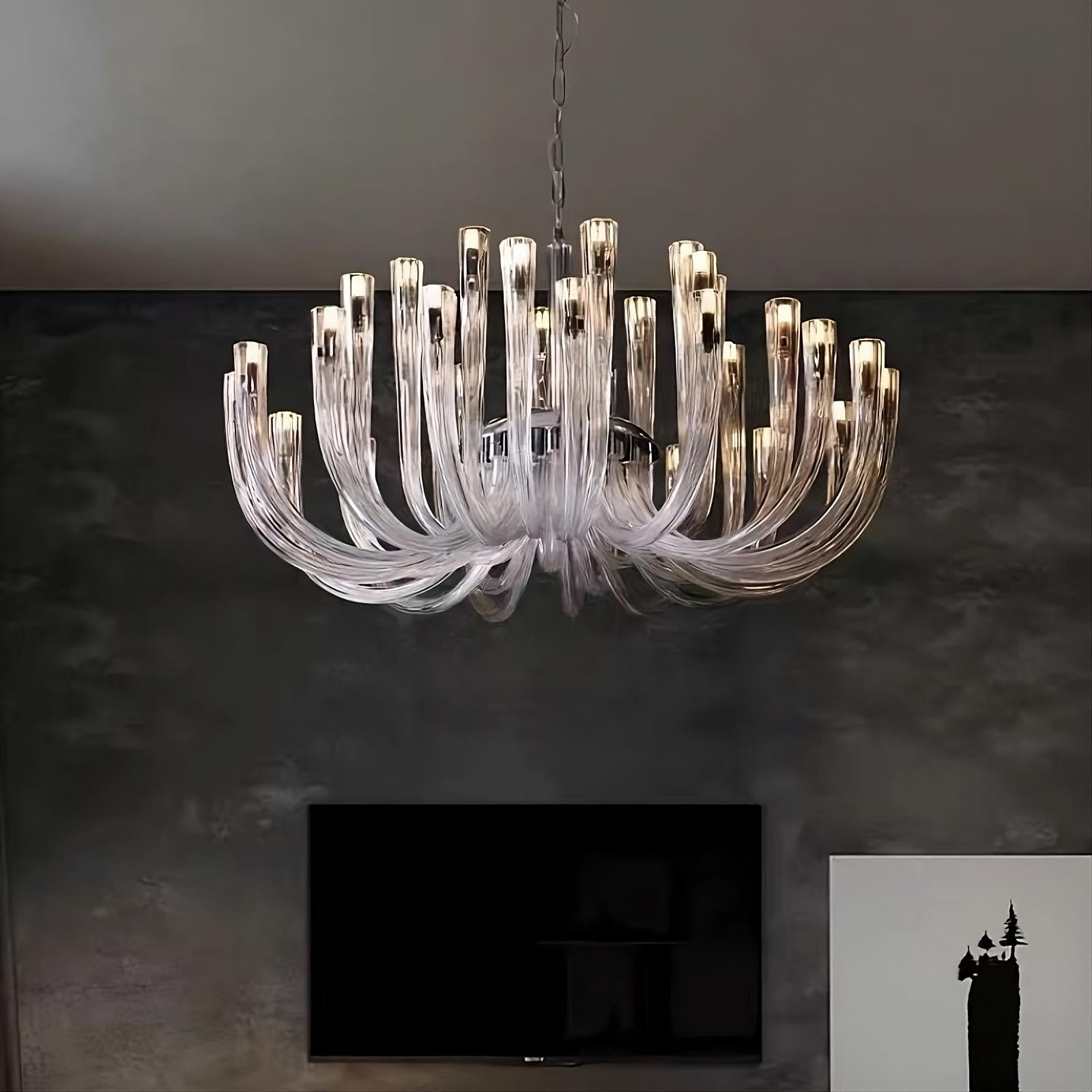 Glass chandelier - Lumen Bay for dining room view 2