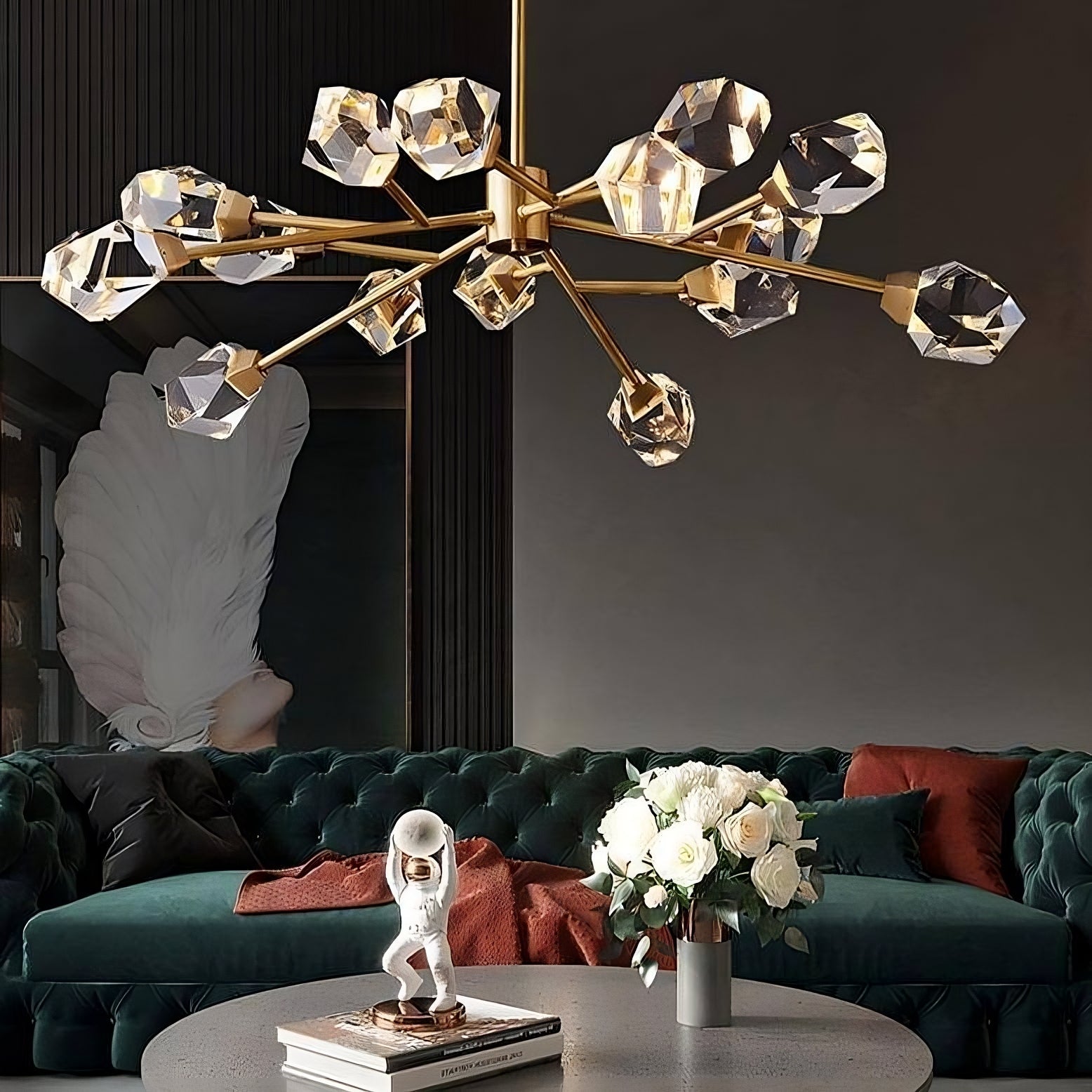 Clear Crystal Round chandelier - Celia Bay for dining room view 2