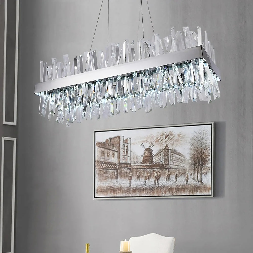White Crystal chandelier - Kairo Court for dining room view 12
