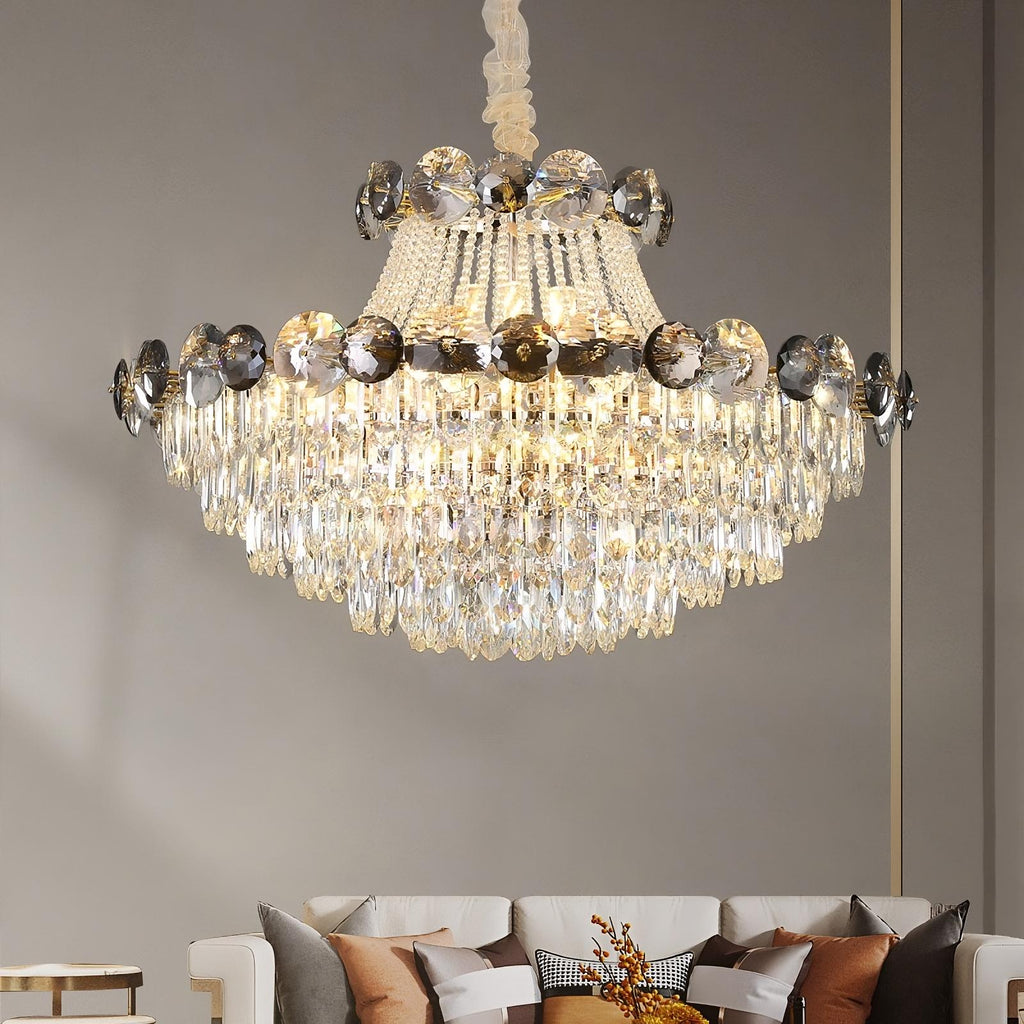 Clear Crystal Round chandelier - Xara House for dining room view 1