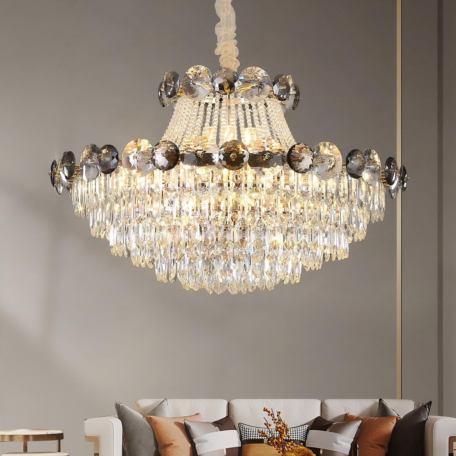 Clear Crystal Round chandelier - Xara House for dining room view 1
