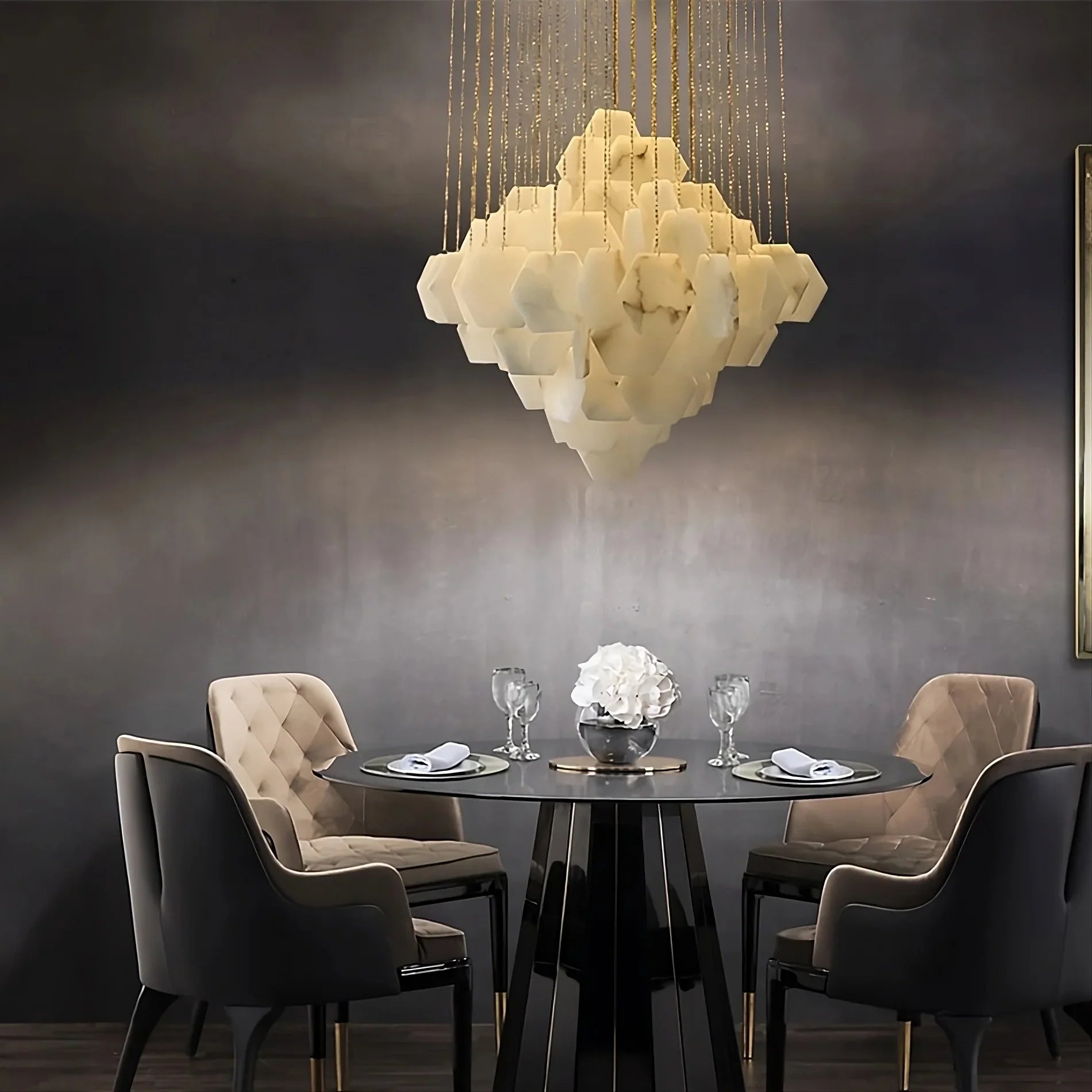 Brass Brass chandelier - Junia House for dining room view 3