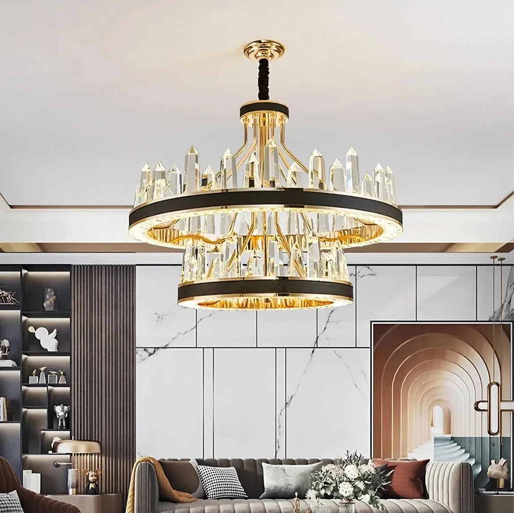 Clear Crystal Tiered chandelier - Pavia Bay for dining room view 2