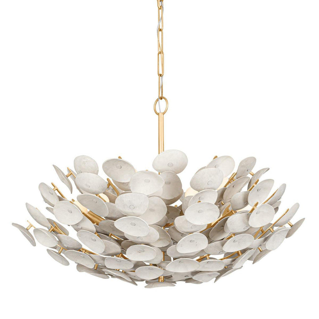 Antique Brass Glass Round chandelier - Kestrel Trace for dining room view 3