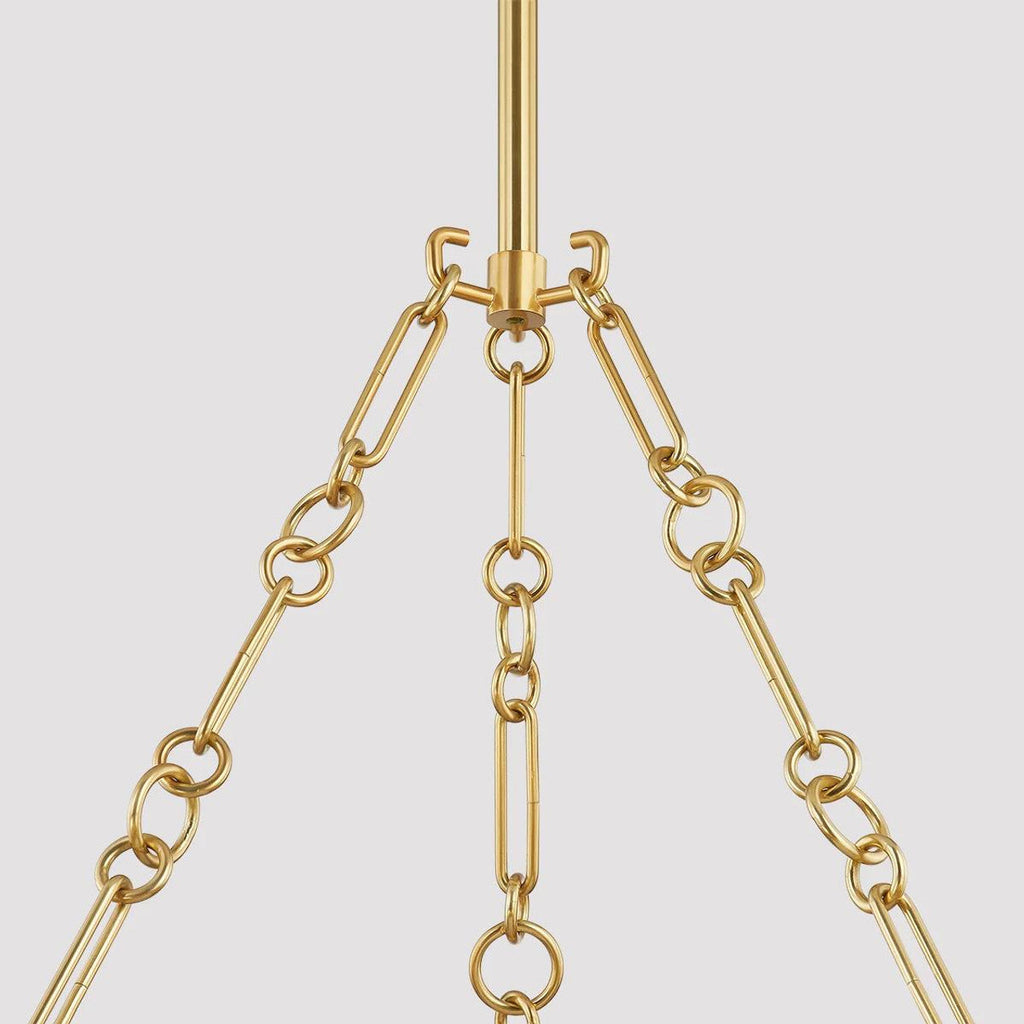 Brass Glass Round chandelier - Caro Trace for dining room view 2