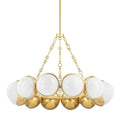 Brass Glass Round chandelier - Caro Trace for dining room view 1