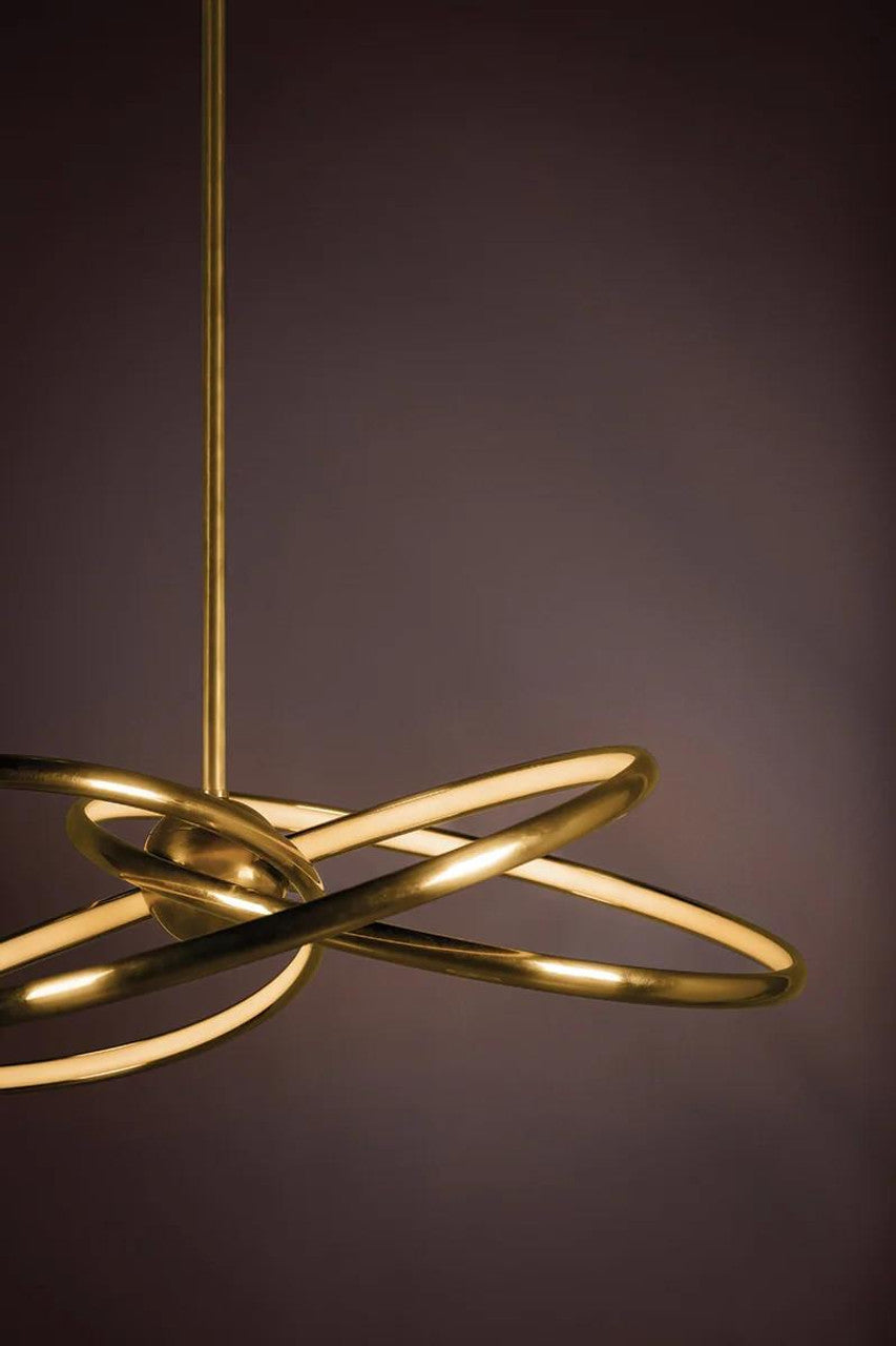 Antique Brass Acrylic chandelier - Belen Trace for dining room view 4