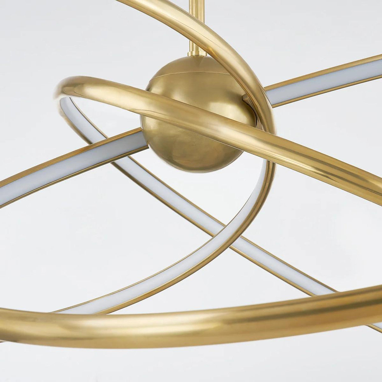 Antique Brass Acrylic chandelier - Zelia Trace for dining room view 2