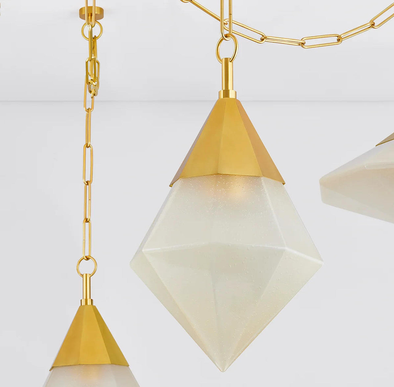 Clear Glass Linear chandelier - Finch Verge for dining room view 2