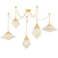 Clear Glass Linear chandelier - Finch Verge for dining room view 1