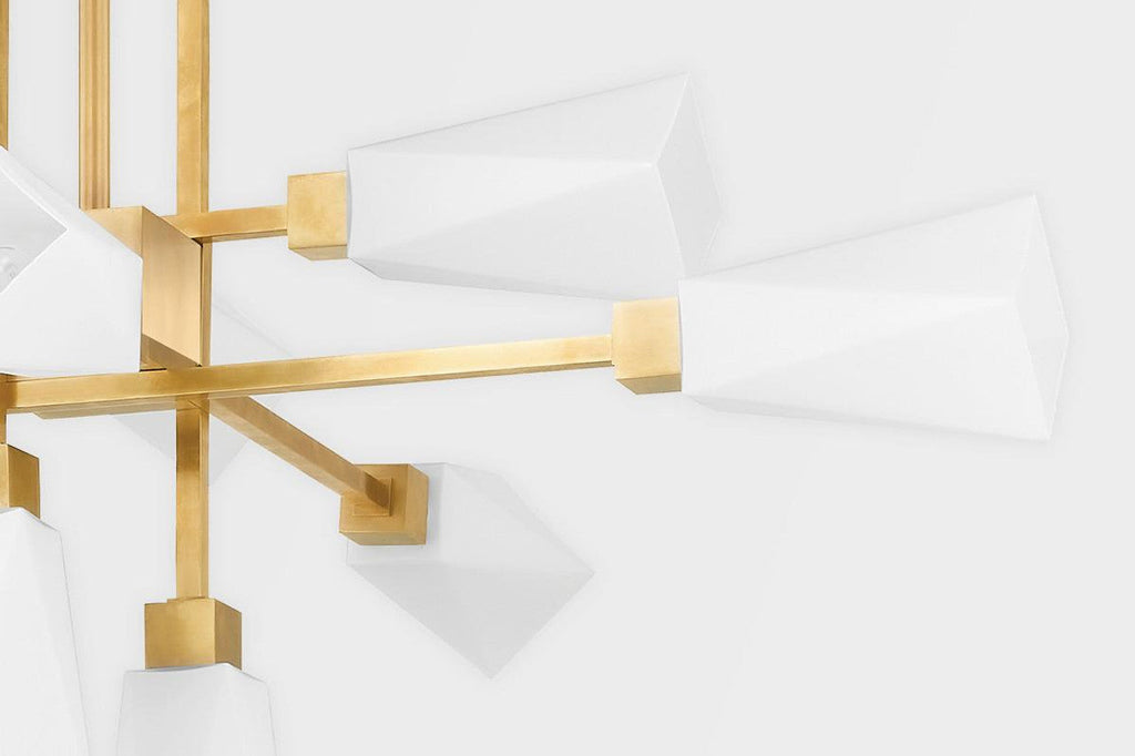 Brass Glass chandelier - Rumi Peak for dining room view 2