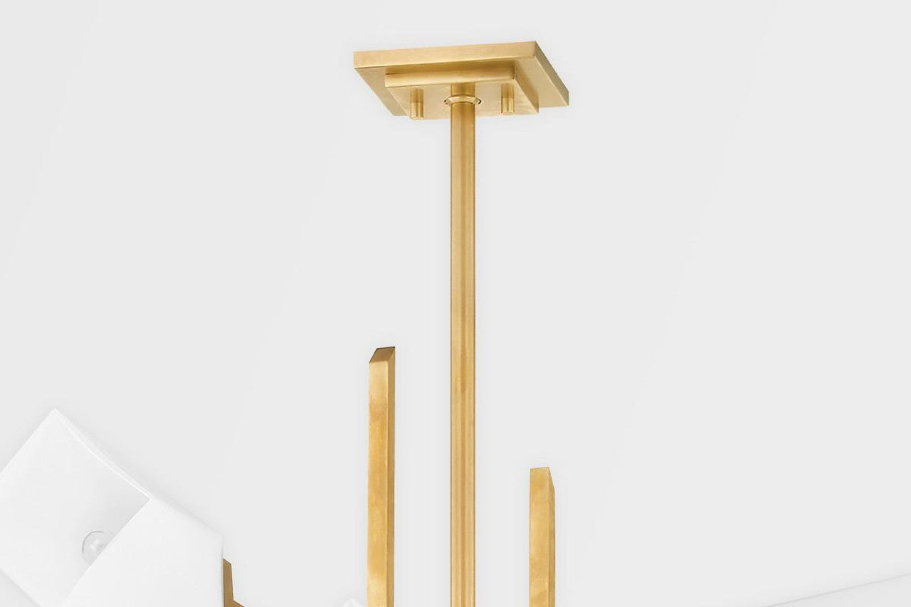Brass Glass chandelier - Seren Peak for dining room view 2