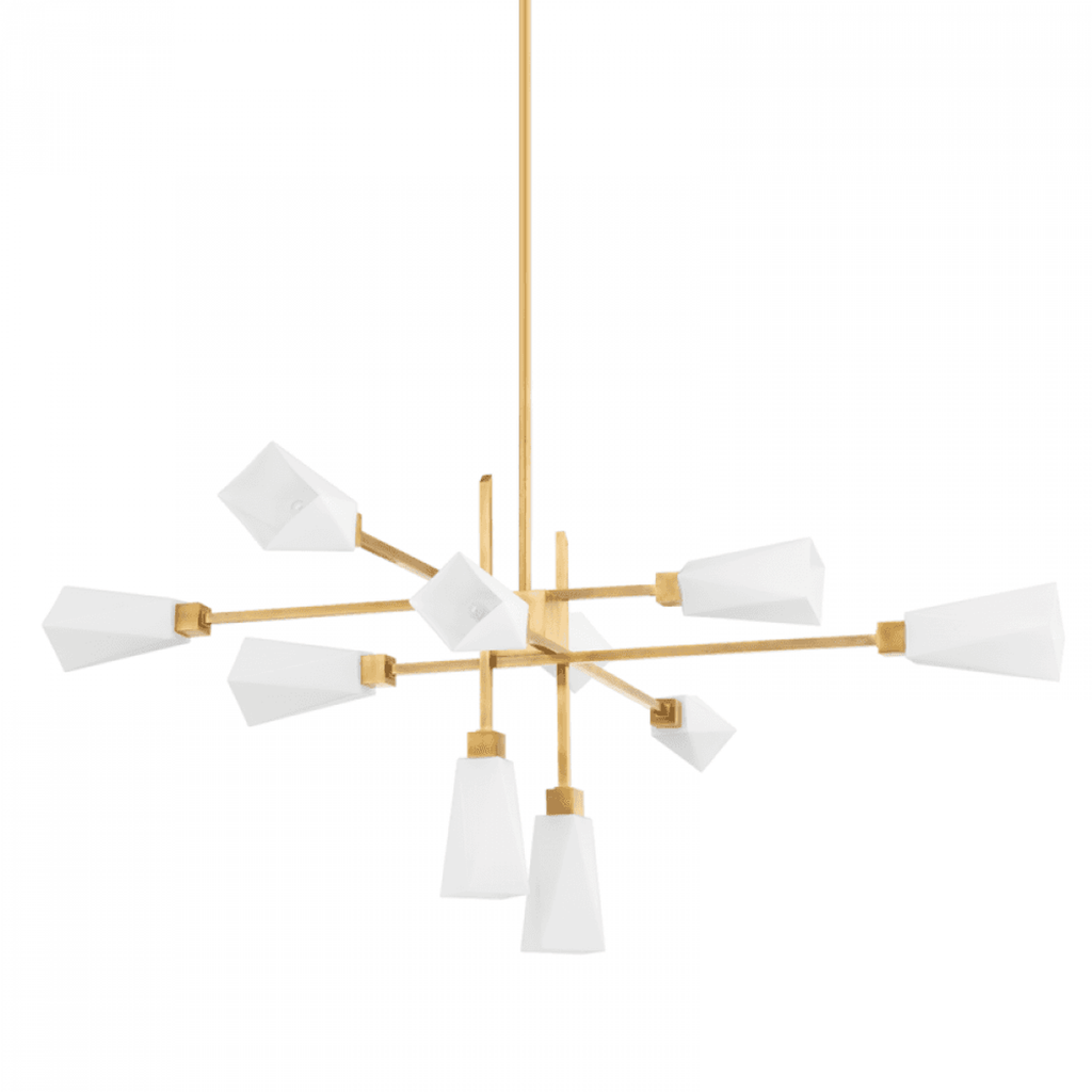 Brass Glass chandelier - Rumi Peak for dining room view 1