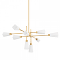 Brass Glass chandelier - Rumi Peak for dining room view 1