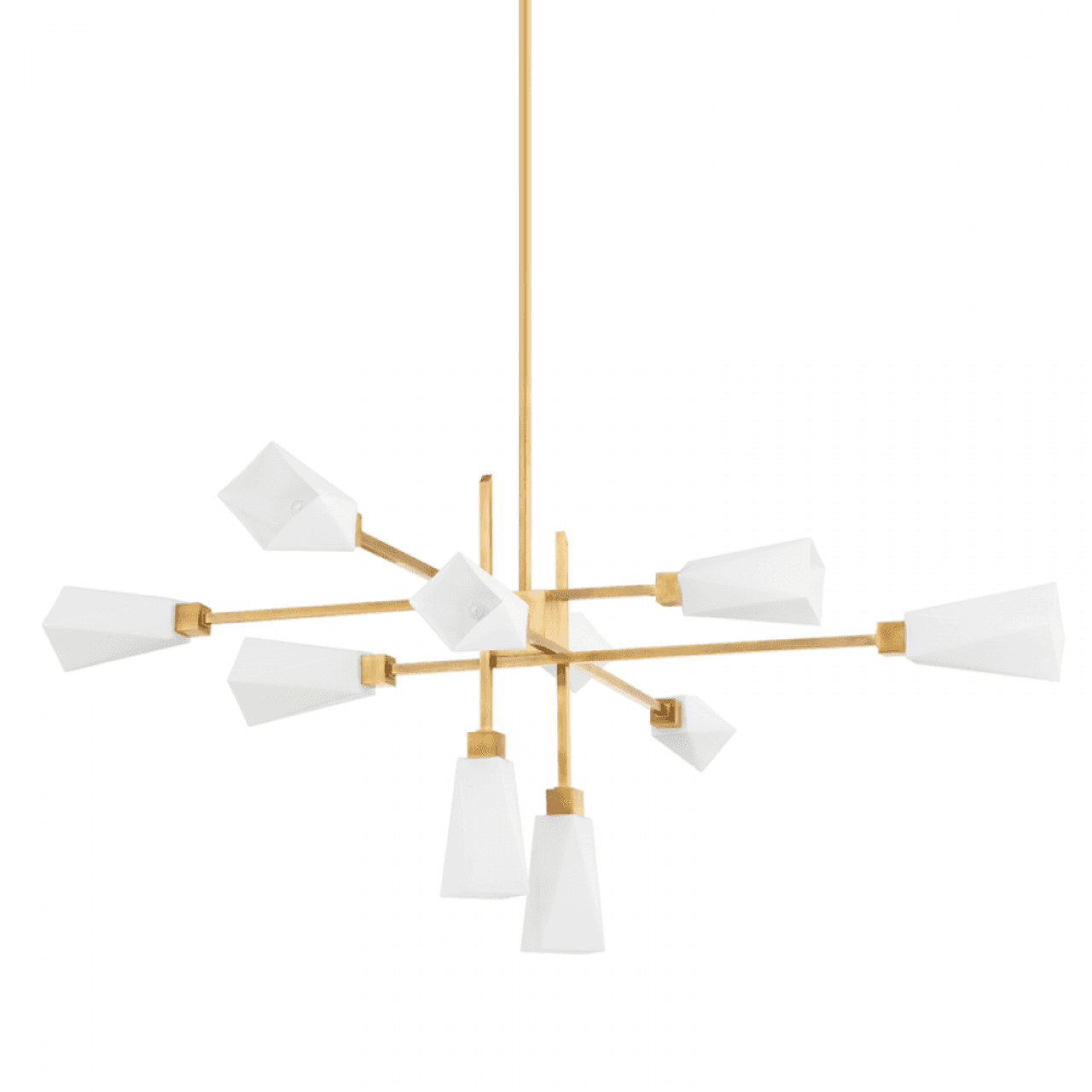 Brass Glass chandelier - Rumi Peak for dining room view 1
