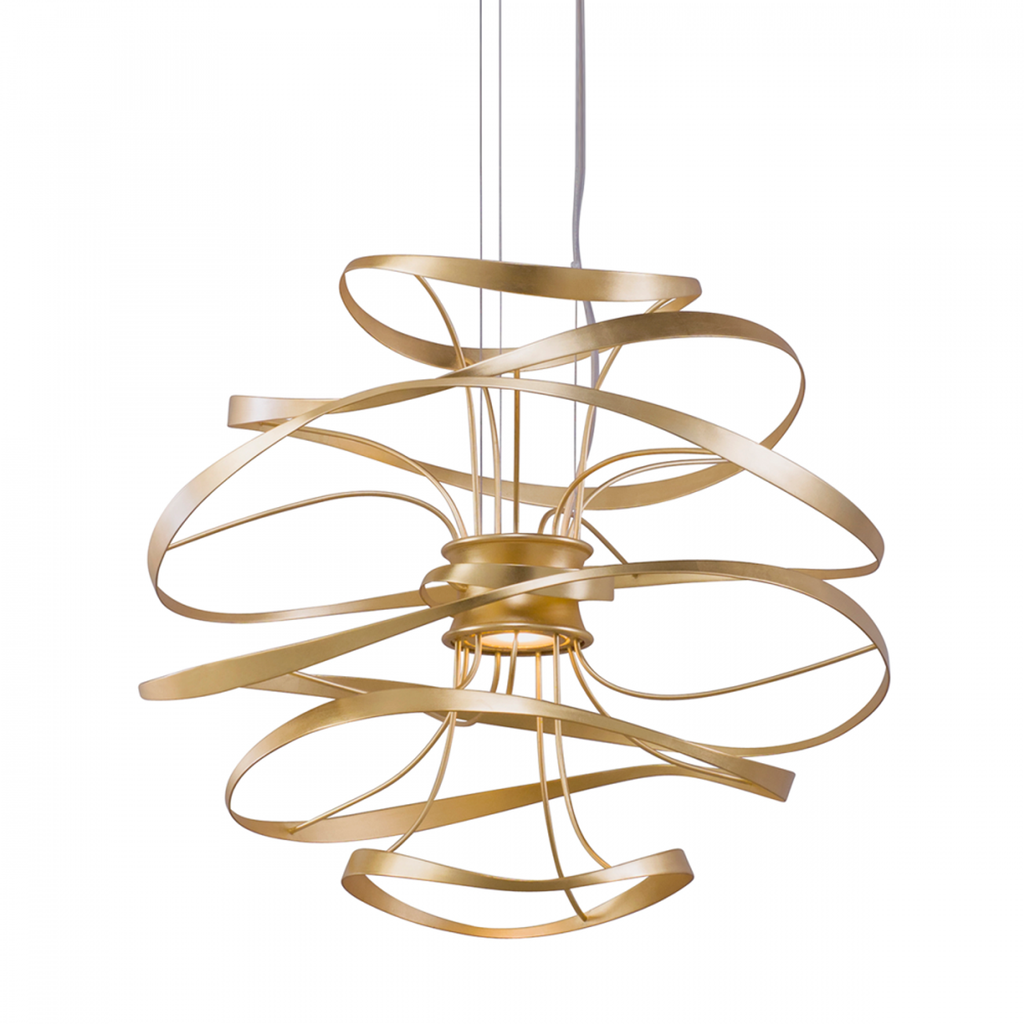 Gold Wood Candle chandelier - Gilda Verge for dining room view 4