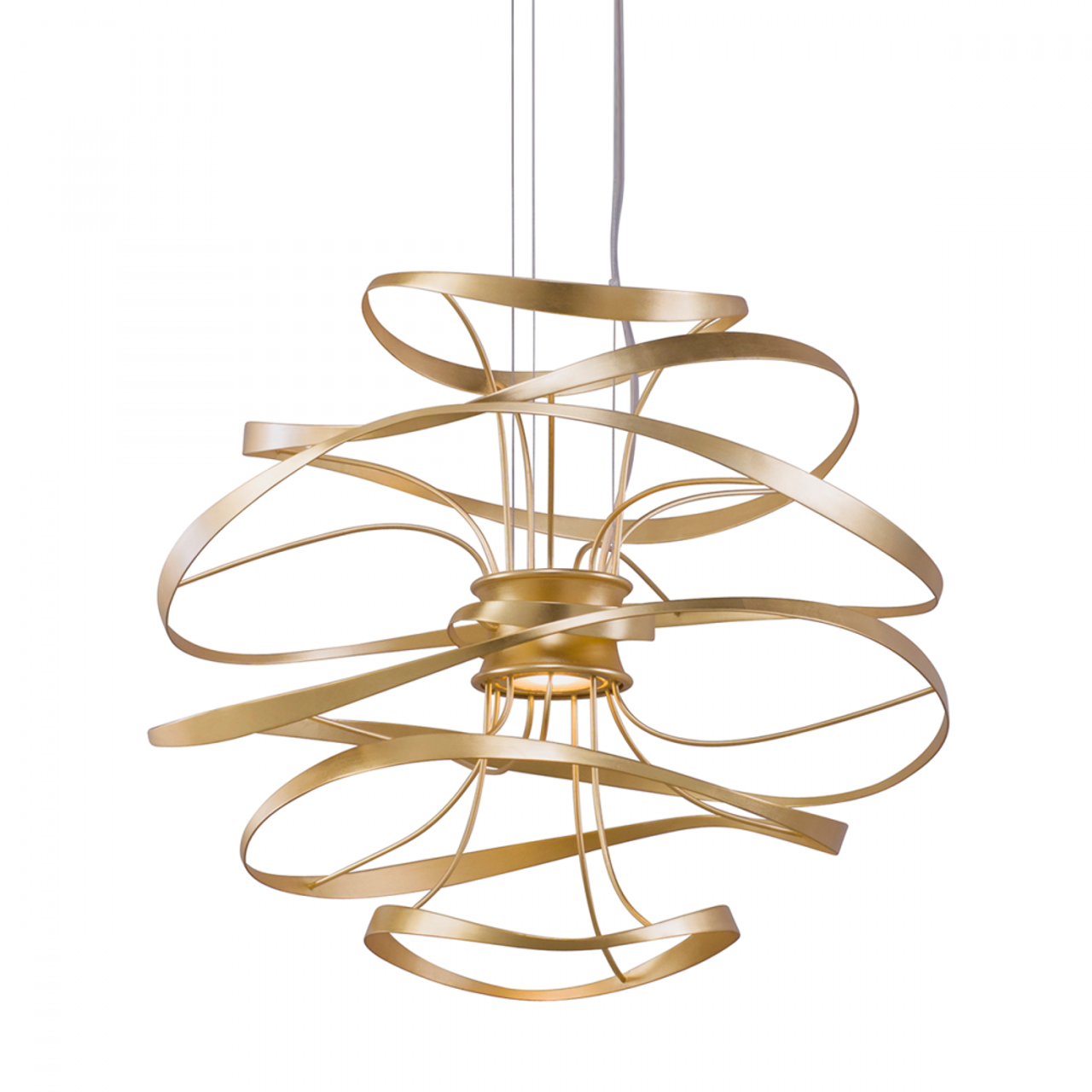 Gold Wood Candle chandelier - Gilda Verge for dining room view 4