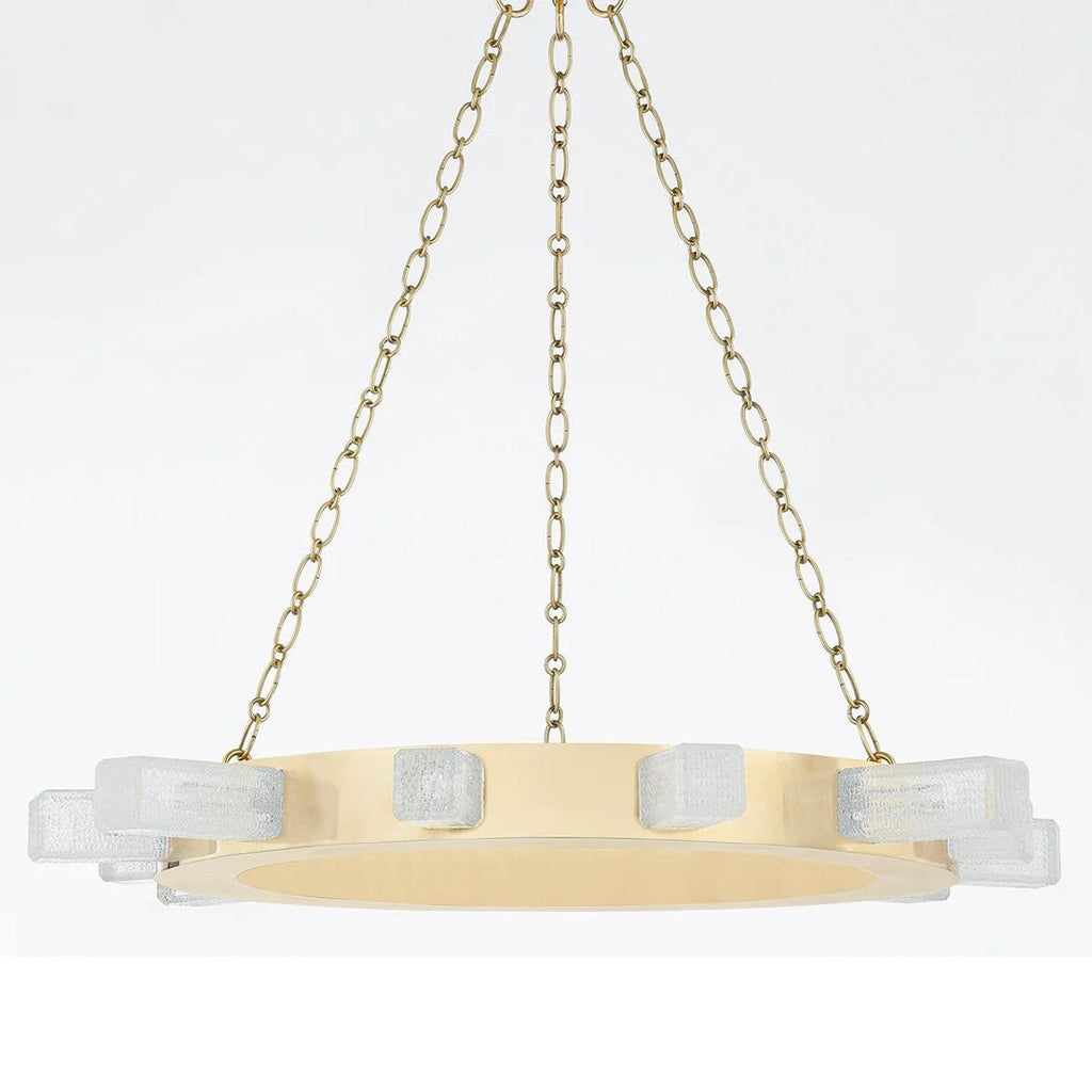 Antique Brass Acrylic chandelier - Zelia Trace for dining room view 3