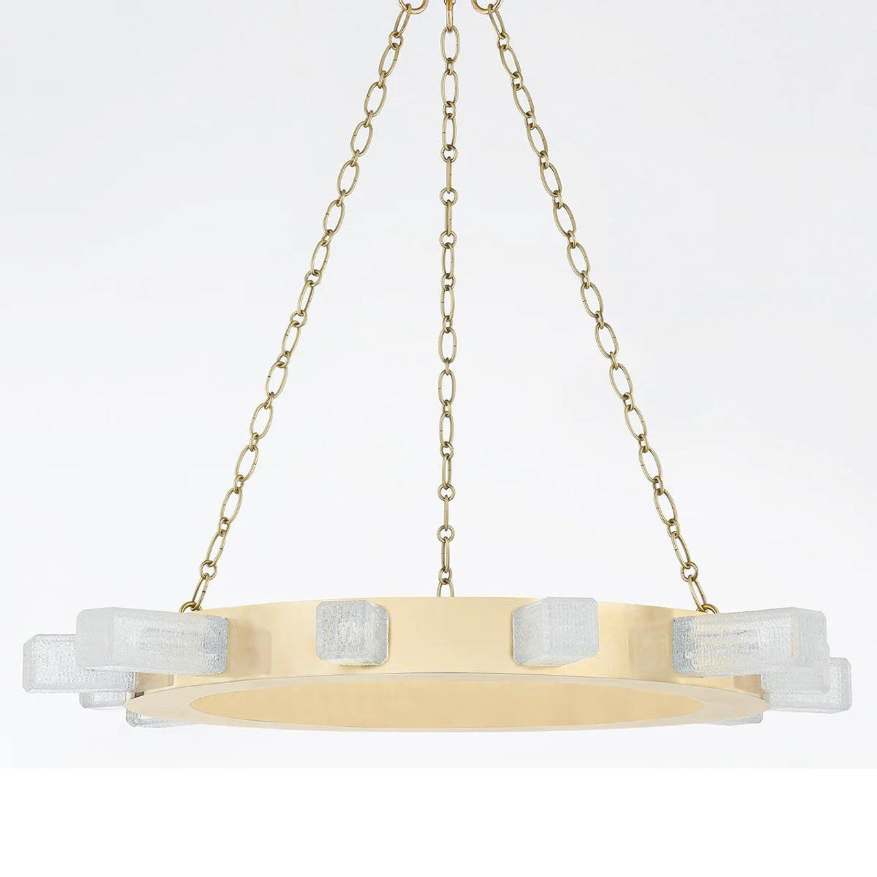 Antique Brass Acrylic chandelier - Zelia Trace for dining room view 3