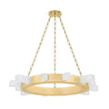 Antique Brass Glass chandelier - Aria Trace for dining room view 1
