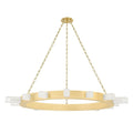 Antique Brass Glass chandelier - Dune Trace for dining room view 1