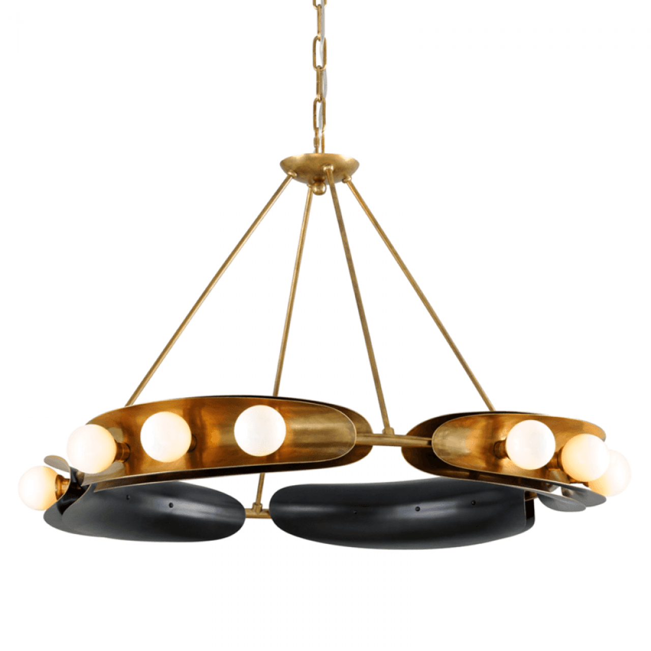 Black Glass chandelier - Rhea Verge for dining room view 1