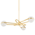 Antique Brass Alabaster chandelier - Maia Trace for dining room view 1