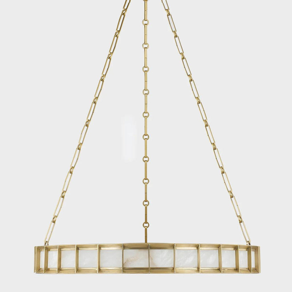 Antique Brass Glass chandelier - Dune Trace for dining room view 4