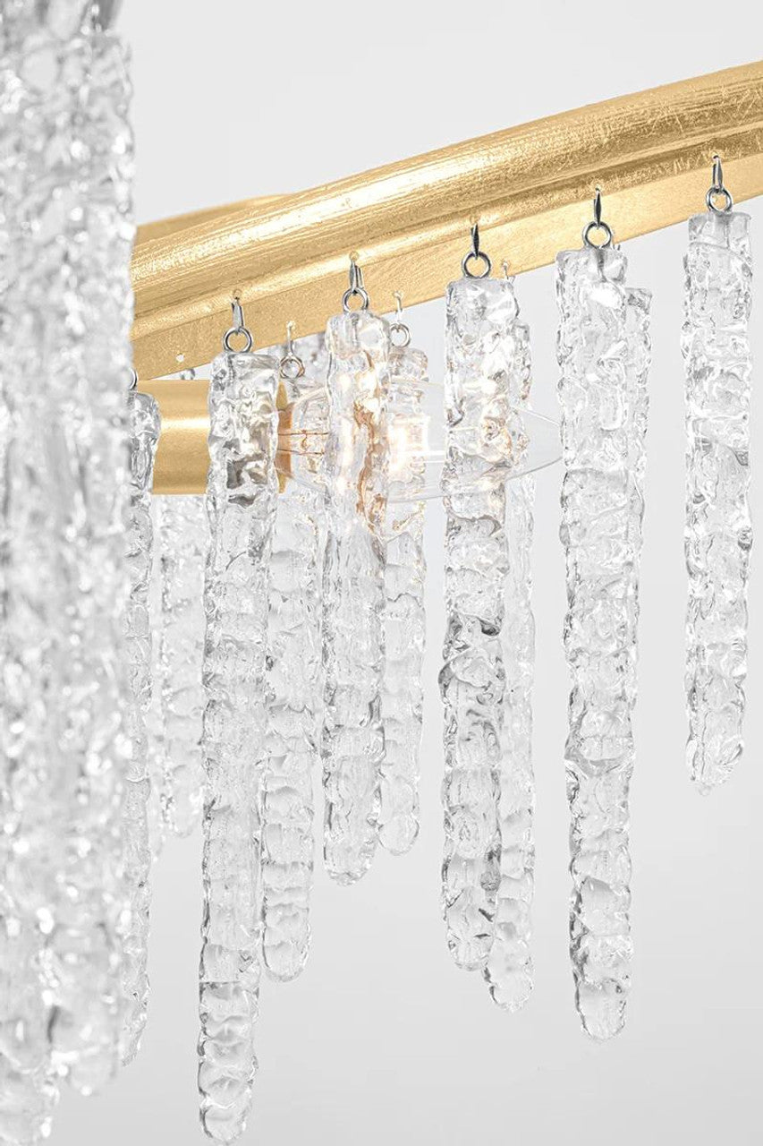 Gold Rattan Candle chandelier - Livia Peak for dining room view 3