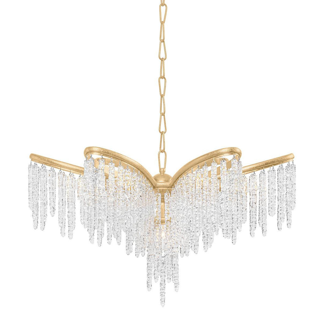 Gold Steel Candle chandelier - Nico Peak for dining room view 2